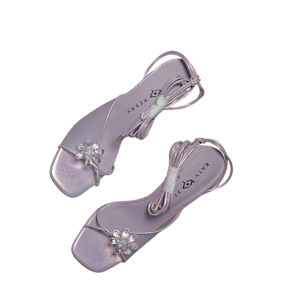 Katy Perry Vivian Flower Sandal High Heels 9.5M Digital Lavender NWB - Picture 2 of 5